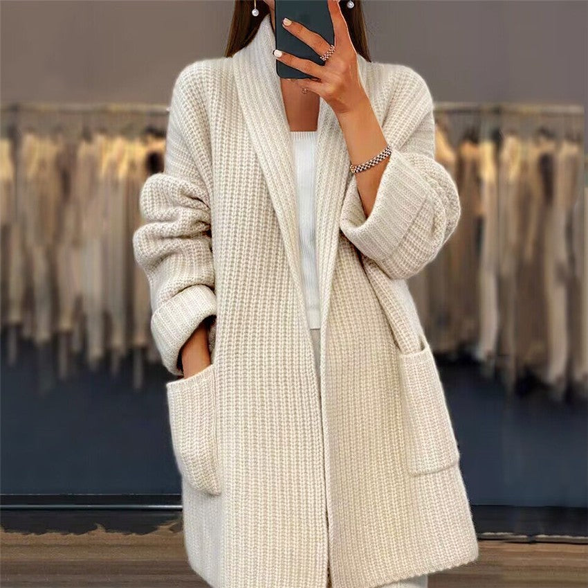 Damen Lange Strickjacke – Gemütliche lockere Oberbekleidung