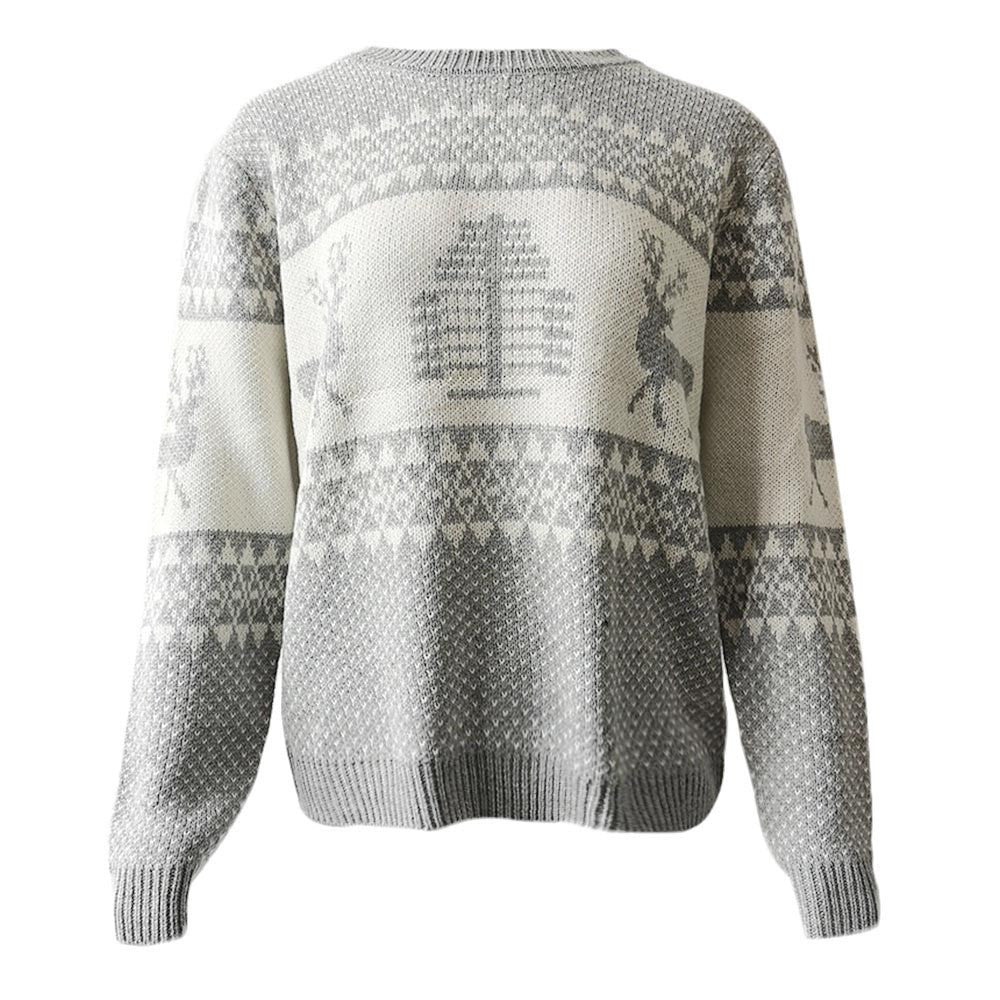 Damen Weihnachtspullover - Rentier & Geschenk Muster