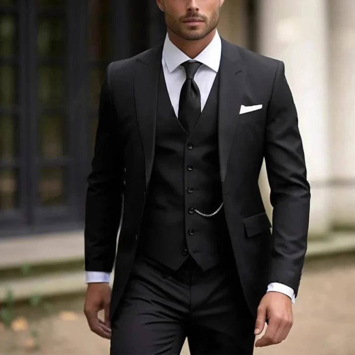 Men's 3-piece wedding suit set - jacket, vest & pants