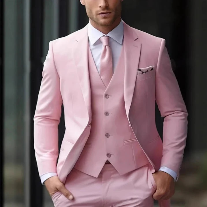 Men's 3-piece wedding suit set - jacket, vest & pants
