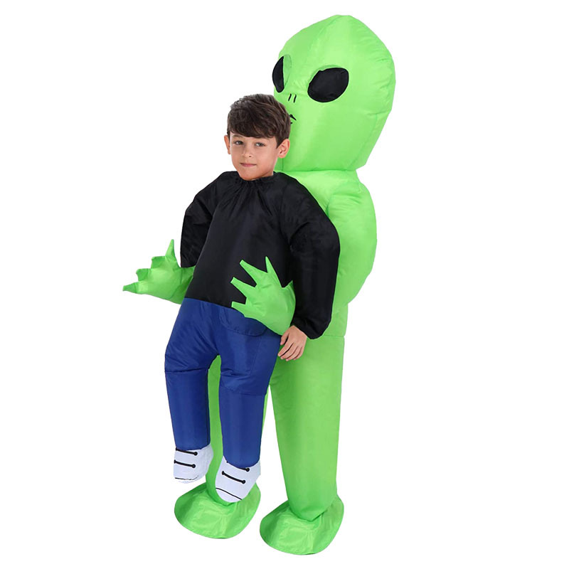 Unisex Halloween Huckepack Alien Kostüm - Aufblasbarer Grüner Overall