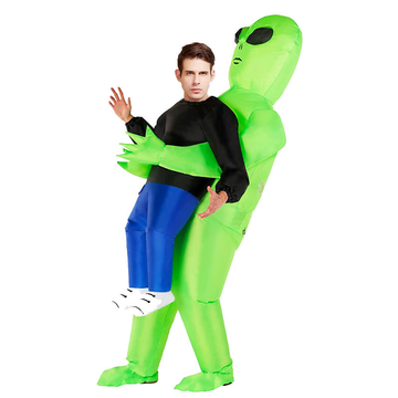 Disfraz de Alien Unisex para Halloween Huckepack - Mono Verde Inflable