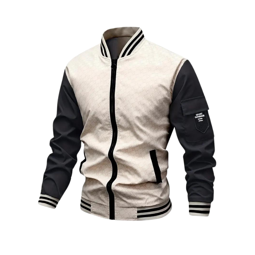 Men's Varsity Bomber Jacket - Two-Tone & Lightweight
