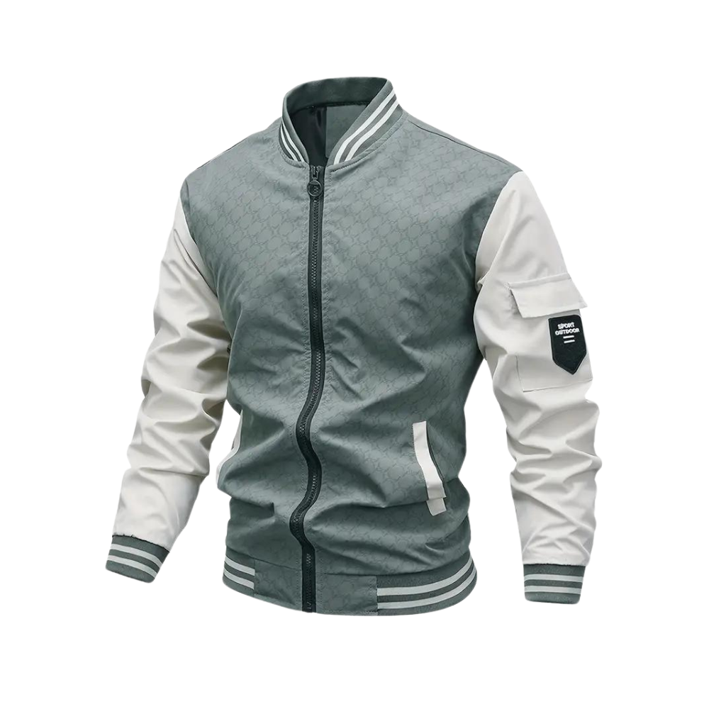 Men's Varsity Bomber Jacket - Two-Tone & Lightweight