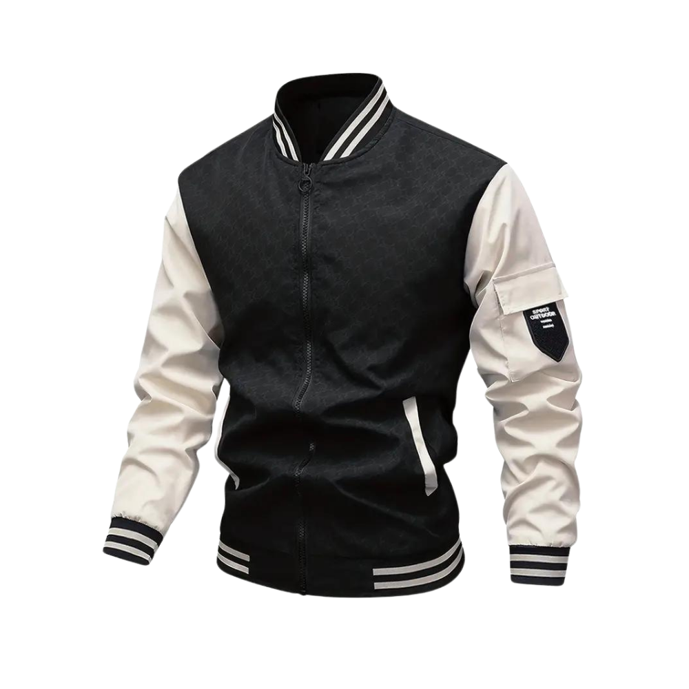 Men's Varsity Bomber Jacket - Two-Tone & Lightweight