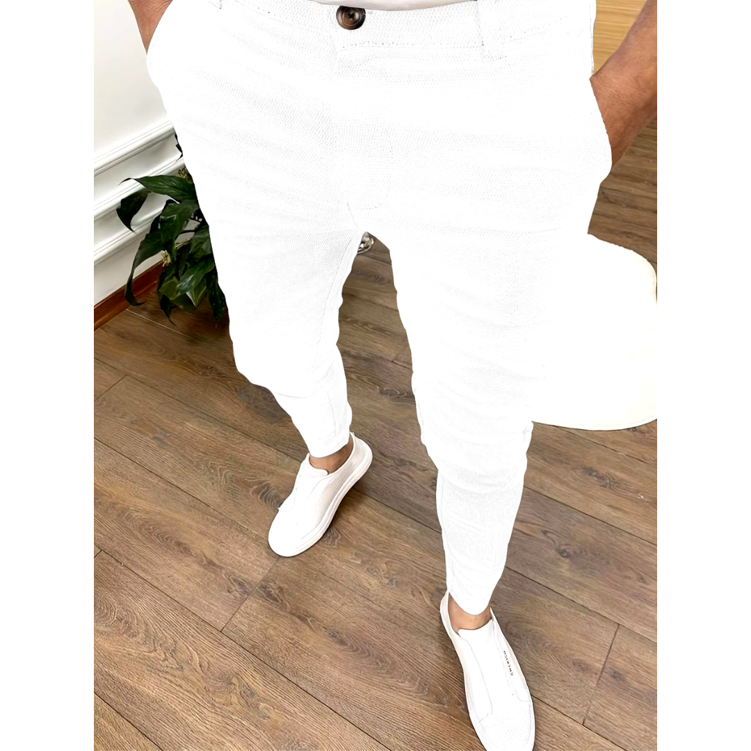 Herren Slim-Fit Chinos - High-Stretch mit Knopfverschluss