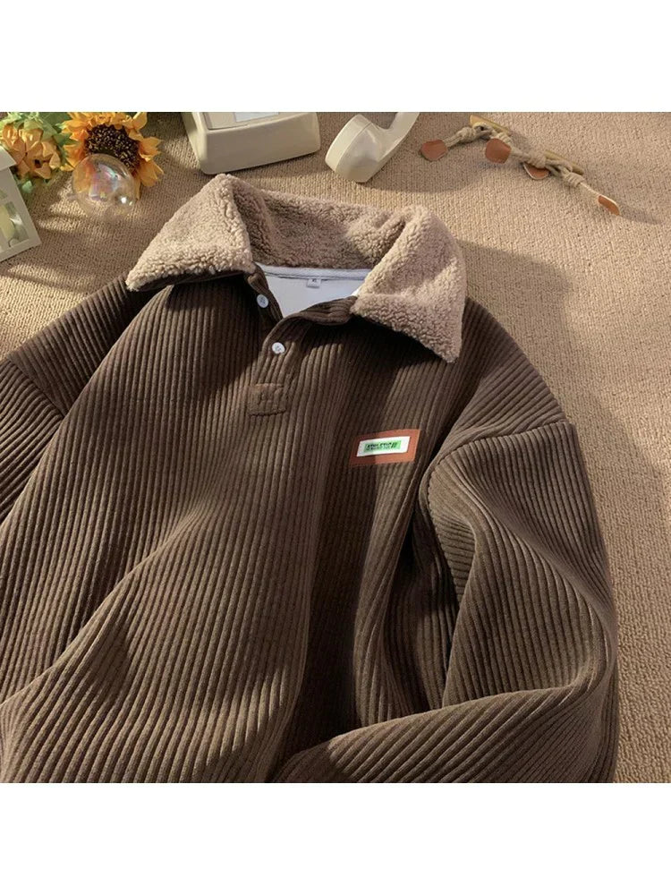 Men's Corduroy Sweater - Winter Polo