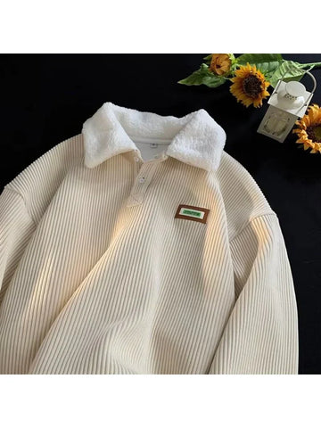 Herren Corduroy Pullover - Winter-Polo