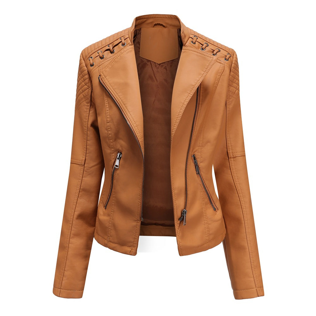 Damen Jacke im Moto-Stil - Geschnürte Schulterdetails
