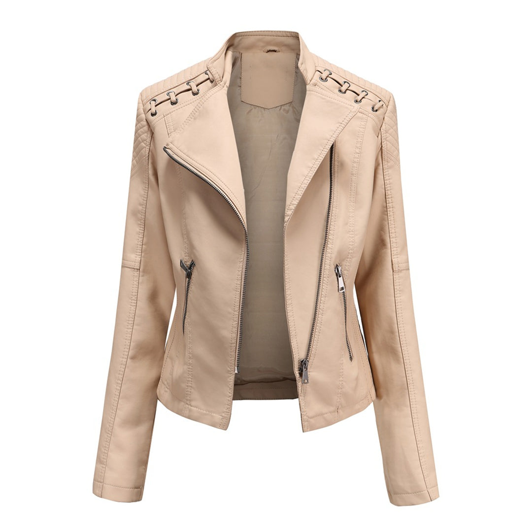 Damen Jacke im Moto-Stil - Geschnürte Schulterdetails