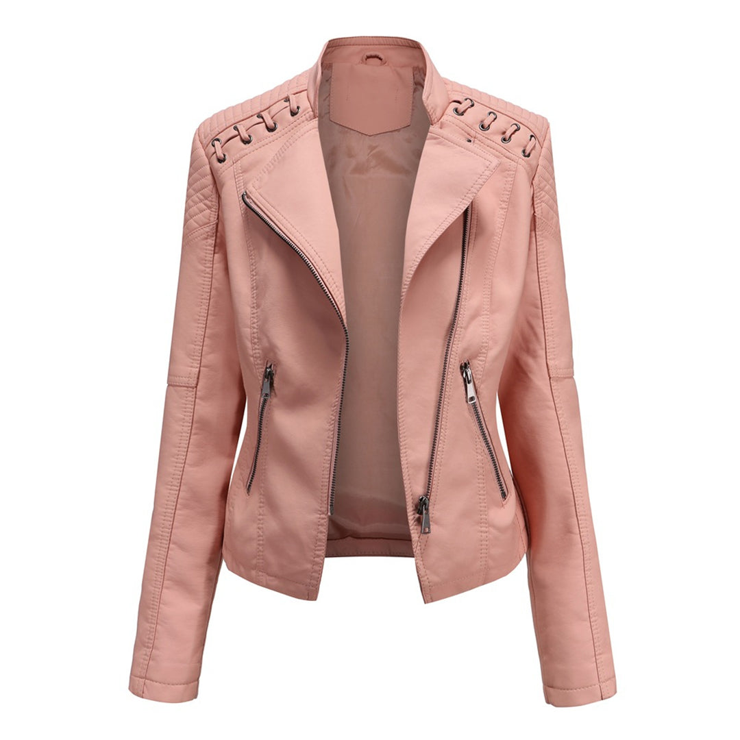Damen Jacke im Moto-Stil - Geschnürte Schulterdetails