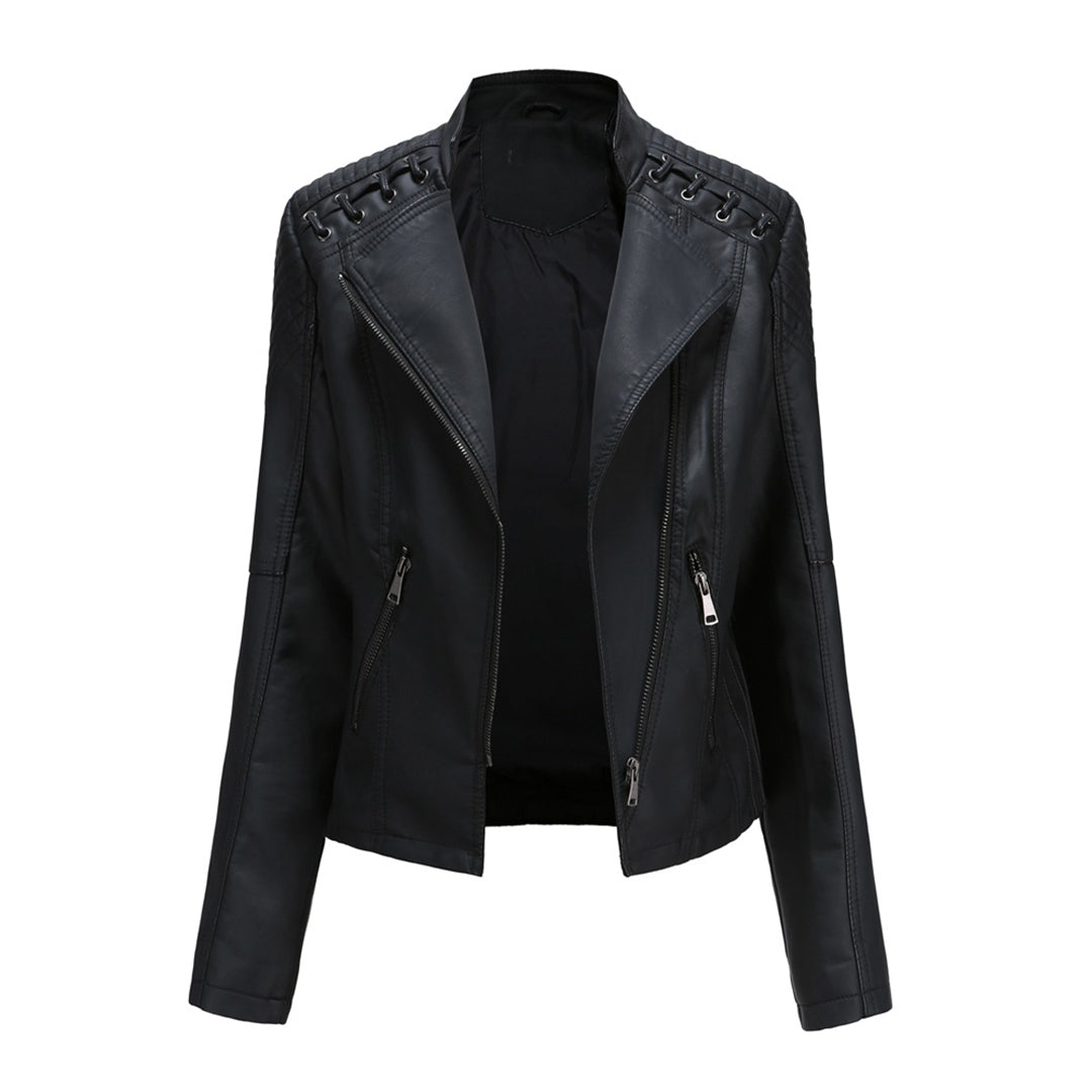 Damen Jacke im Moto-Stil - Geschnürte Schulterdetails