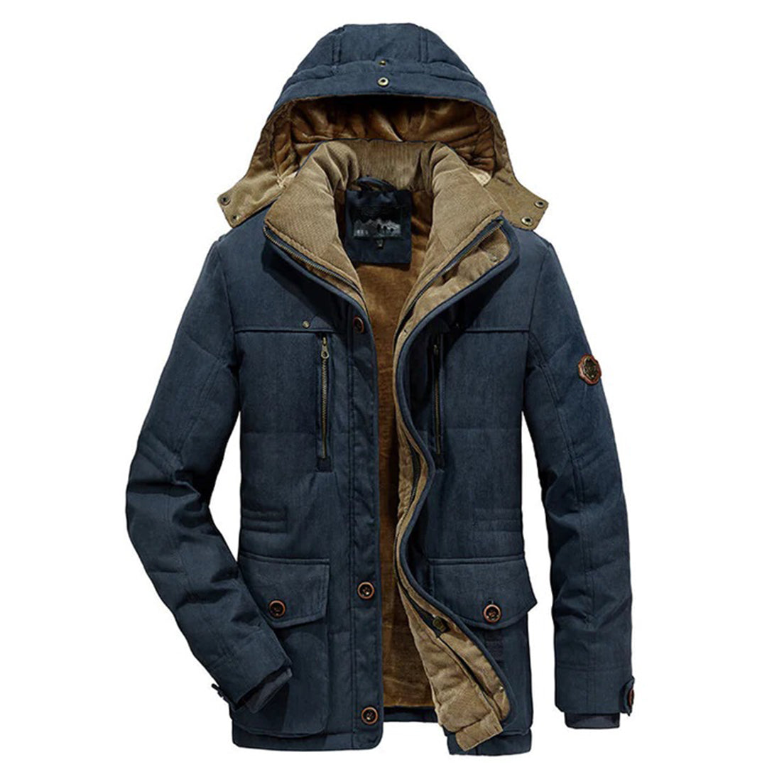 Parka de invierno acolchado para hombre - cortavientos y con múltiples bolsillos