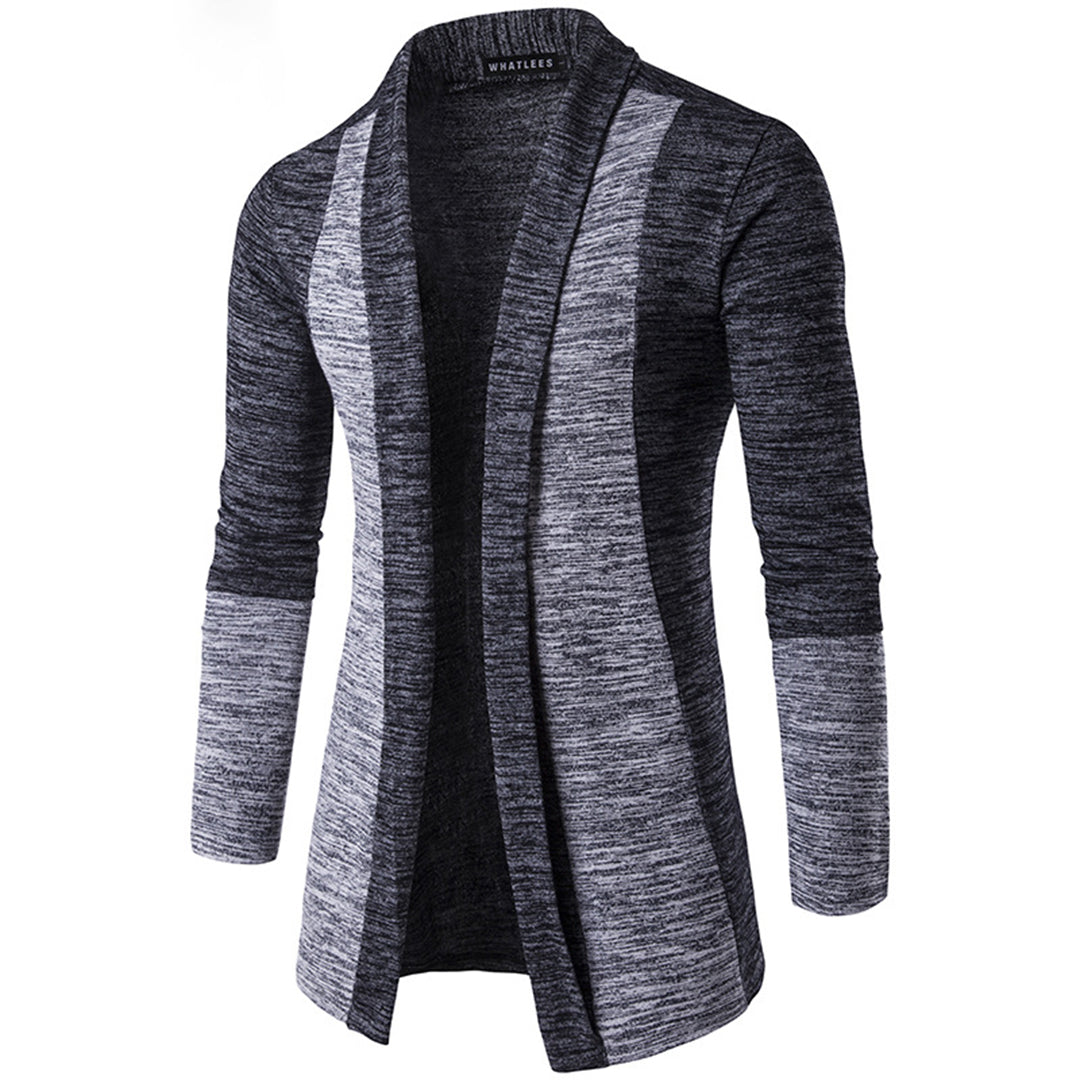 Herren-Zweifarbiger Cardigan - Offene Front Stil