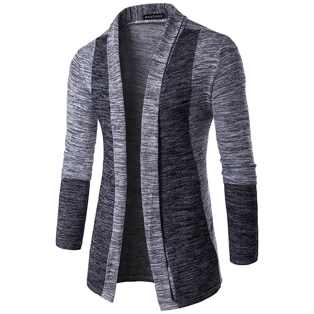 Herren-Zweifarbiger Cardigan - Offene Front Stil
