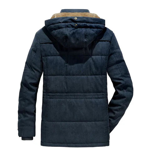 Men's Insulated Winter Parka Jacket - Windproof & Multiple Pockets