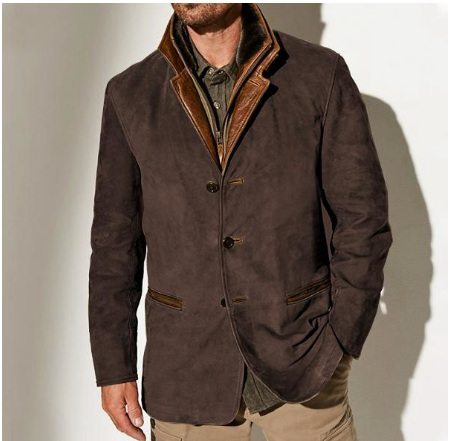 Herren Sakko im Lagenlook – Mit Stehkragen und Revers