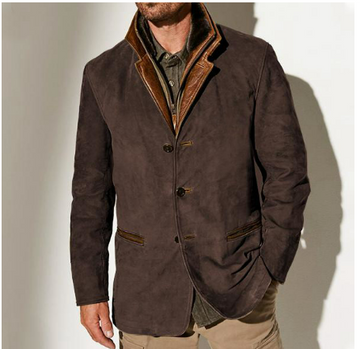 Herren Sakko im Lagenlook – Mit Stehkragen und Revers
