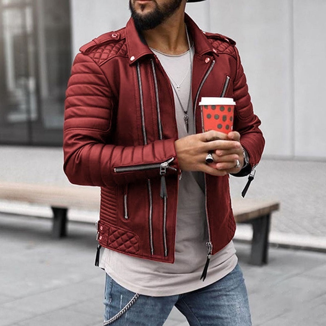 Chaqueta Moto Acolchada para Hombre - Ropa Exterior con Cremallera