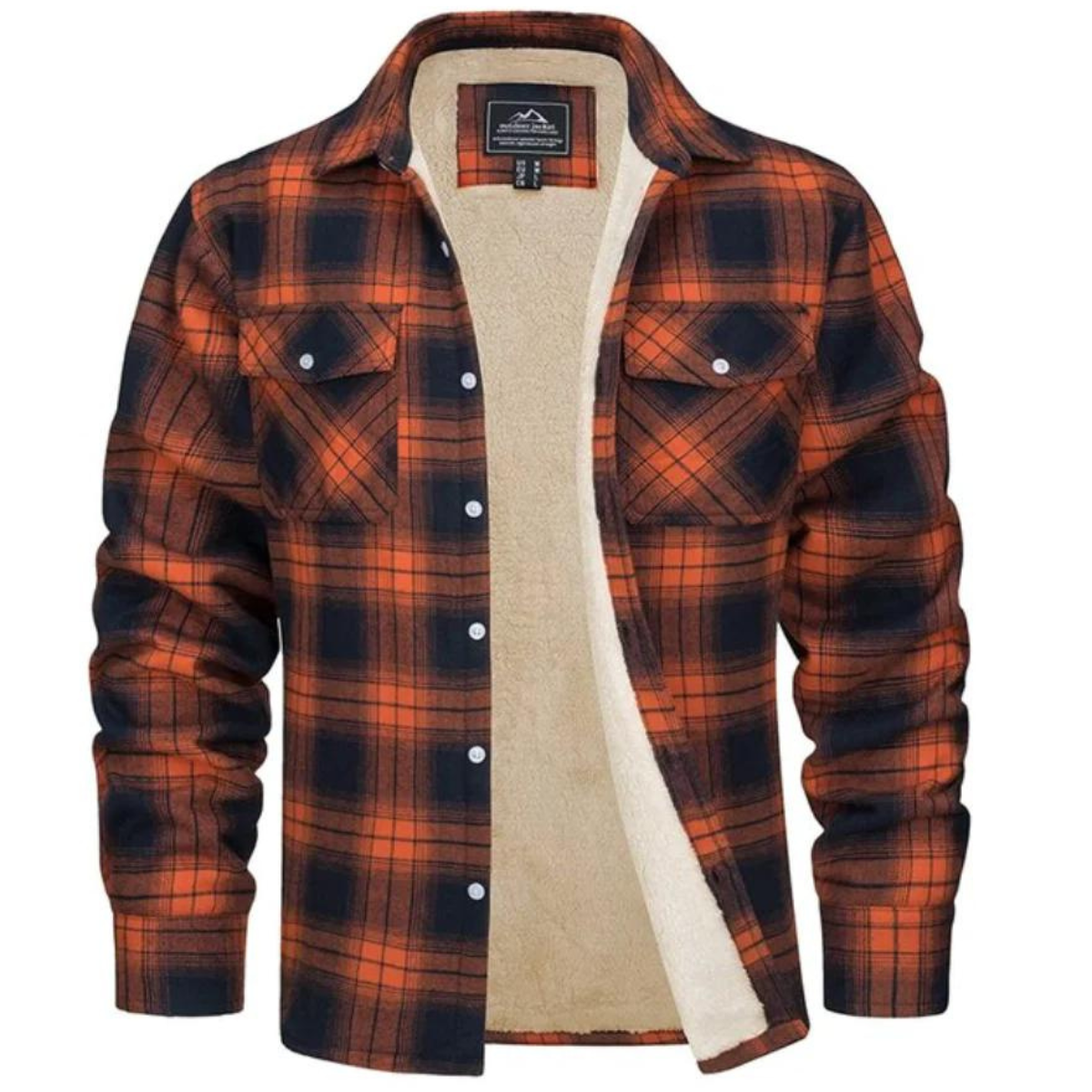 Men's Checked Winter Jacket - Lined Casual Style