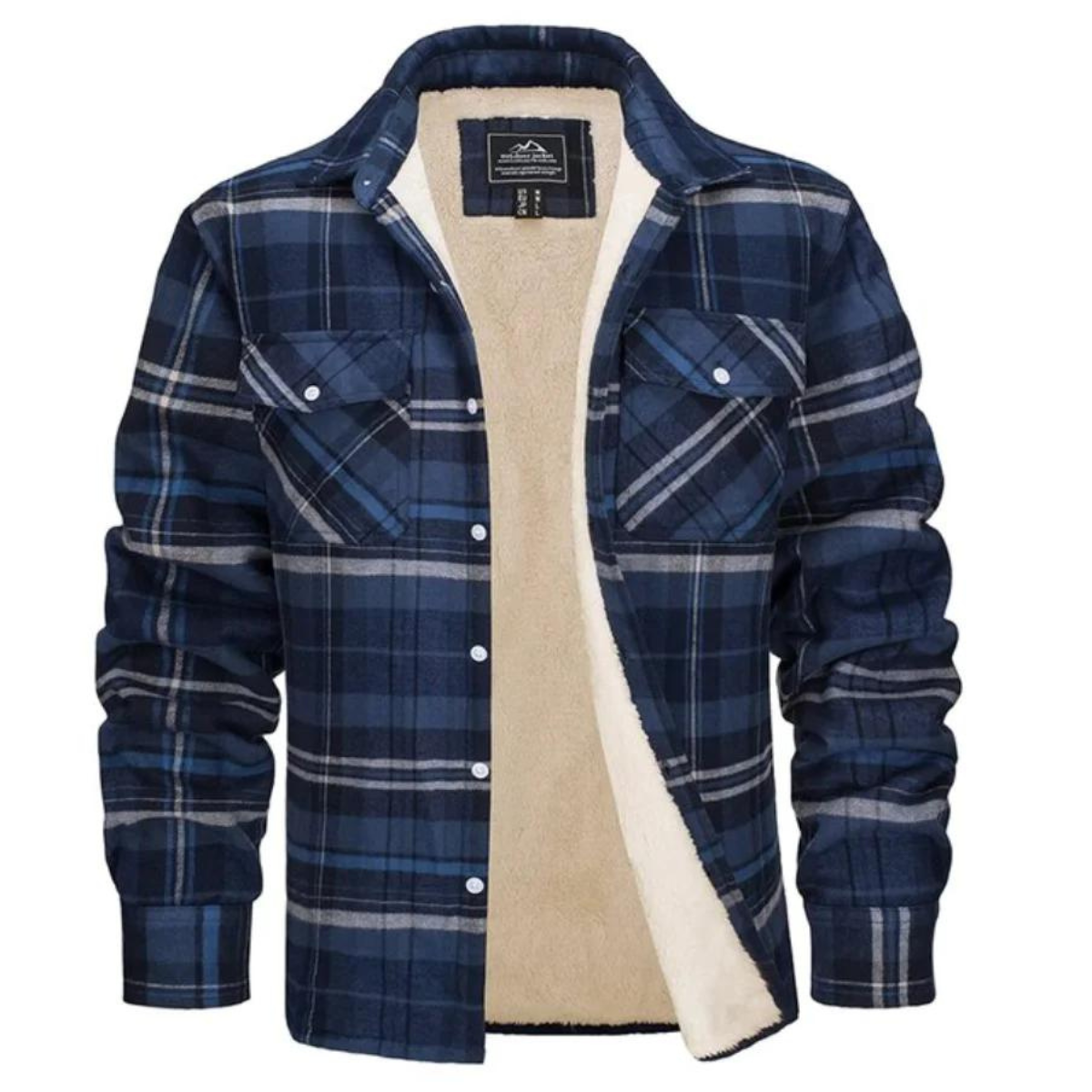 Men's Checked Winter Jacket - Lined Casual Style