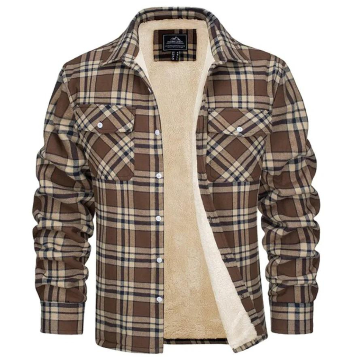 Men's Checked Winter Jacket - Lined Casual Style