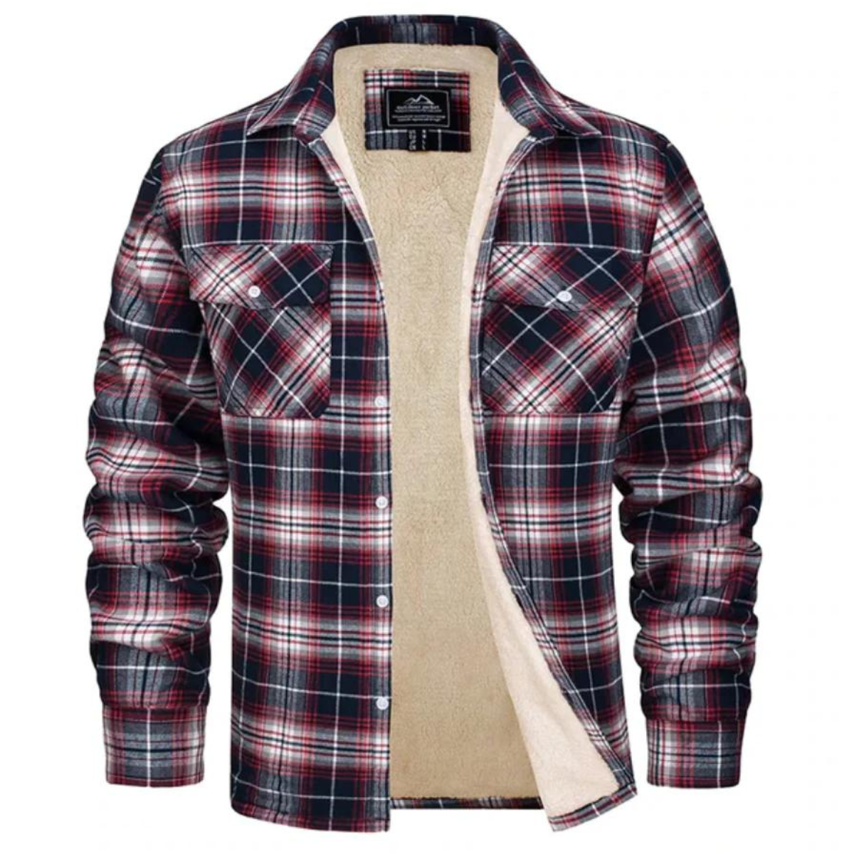 Men's Checked Winter Jacket - Lined Casual Style