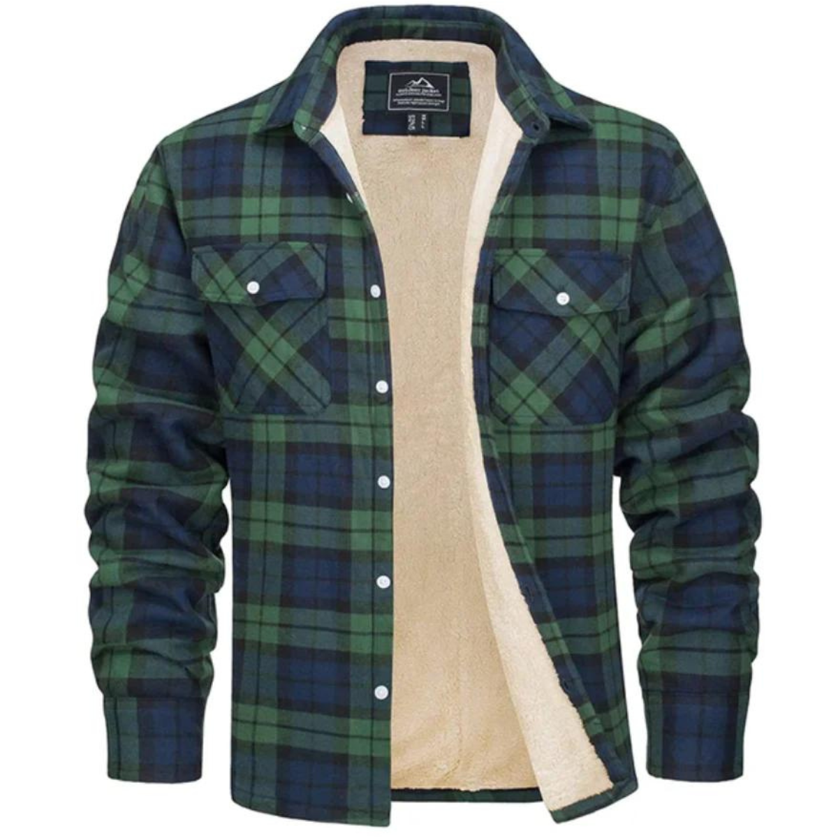Men's Checked Winter Jacket - Lined Casual Style