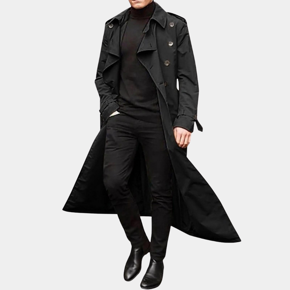 Herren Wasserdichter Trenchcoat – Gemütliche lange Oberbekleidung
