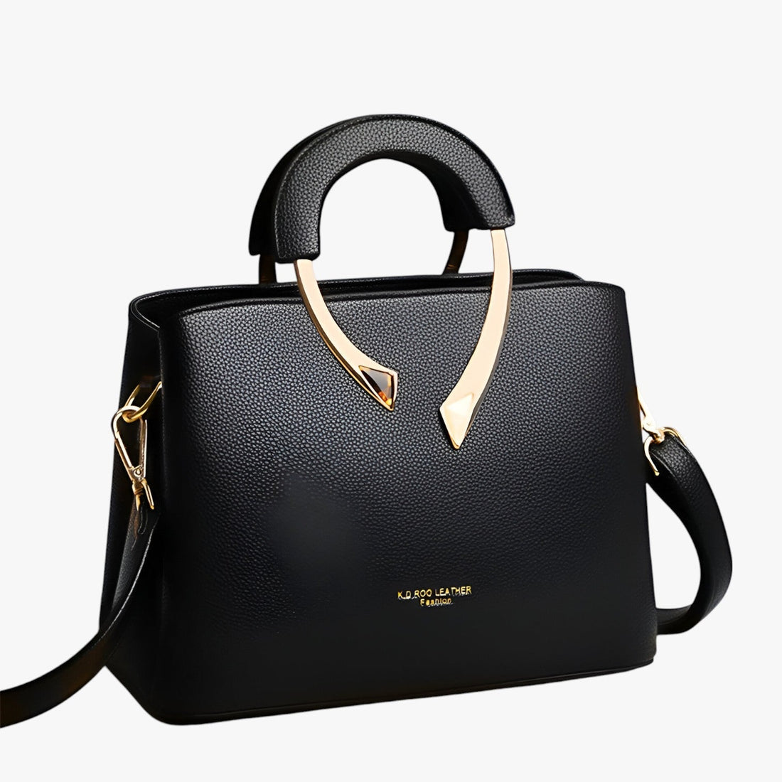 Damen Leder Tote Bag - Eleganter Gold-Akzent