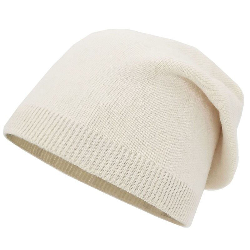 Women's Light Ribbed Knitted Beanie - Soft & Slouchy