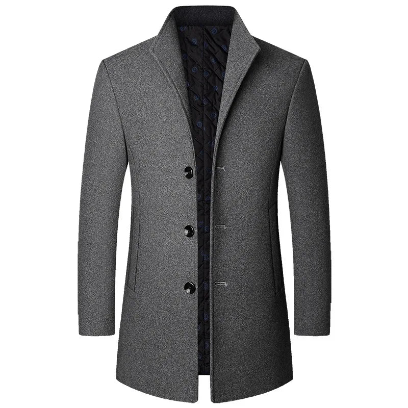 Men's Minimalist Slim-Fit Coat - Single-Breasted Outerwear