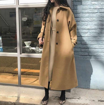 Damen Langer Gürtel-Trenchcoat - Elegante Oberbekleidung