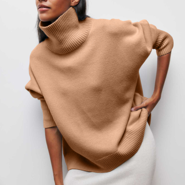 Damen Strickpullover - Rollkragen & lockere Passform