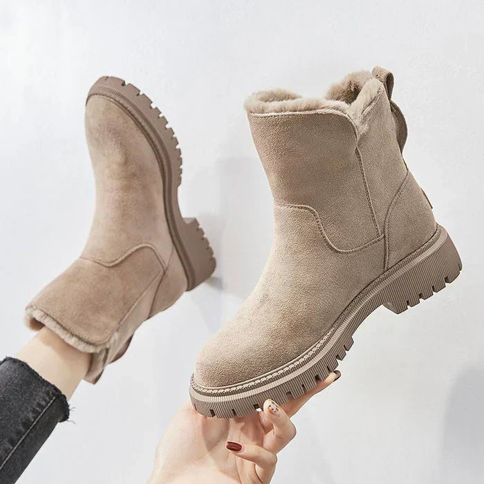 Damen Winter Stiefeletten - Seitlicher Reißverschluss mit Dicker Sohle