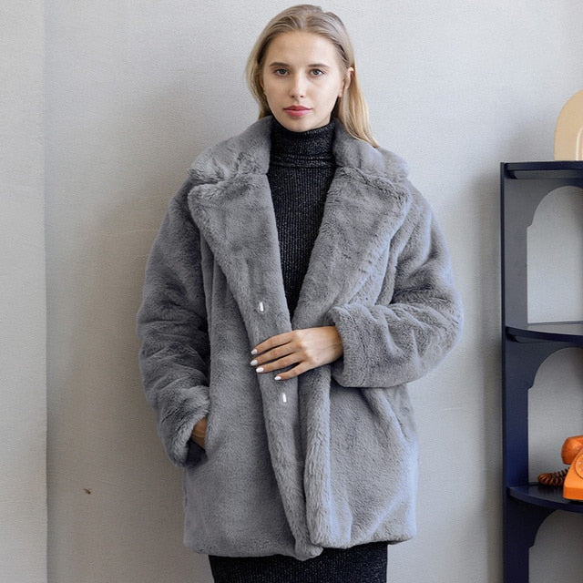 Damen Wintermantel - Oversized mit Reverskragen