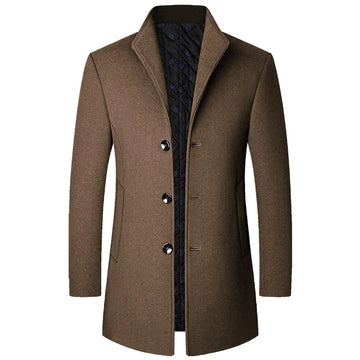 Herren Minimalistischer Slim-Fit-Mantel - Einreihige Oberbekleidung