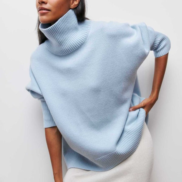 Damen Strickpullover - Rollkragen & lockere Passform