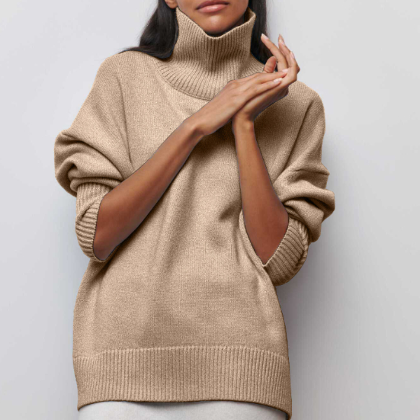 Damen Strickpullover - Rollkragen & lockere Passform