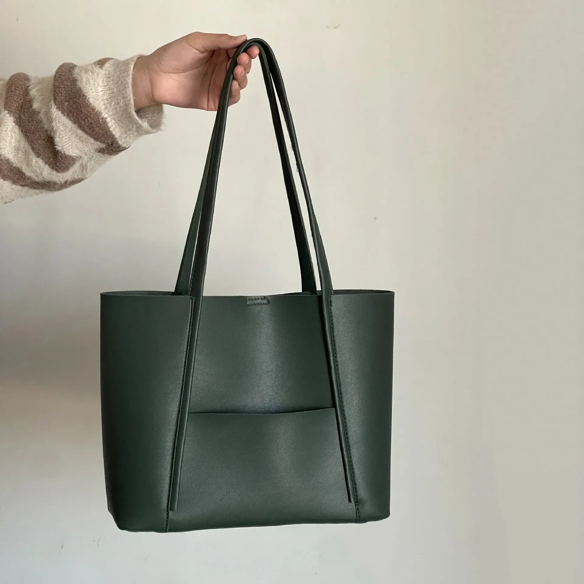 Damen Leder Tote Bag - Tragegriff mit großer Kapazität