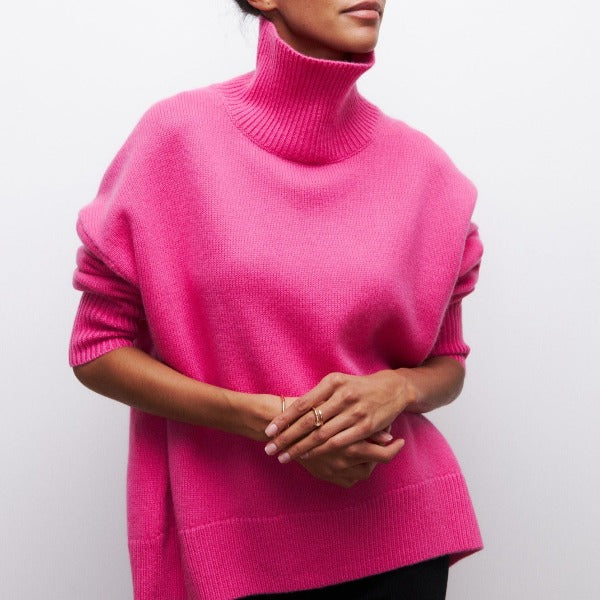 Damen Strickpullover - Rollkragen & lockere Passform