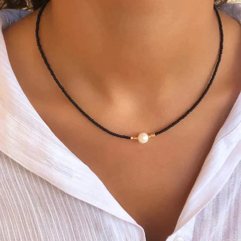 Collar de perlas para mujer - Hecho a mano y minimalista