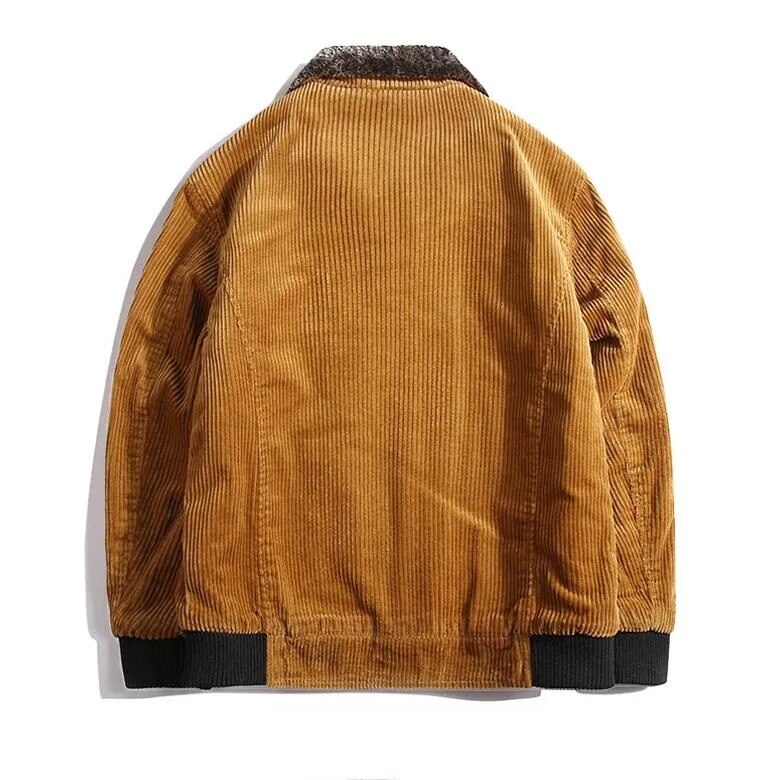 Men's Corduroy Winter Jacket - Warm Lined Design