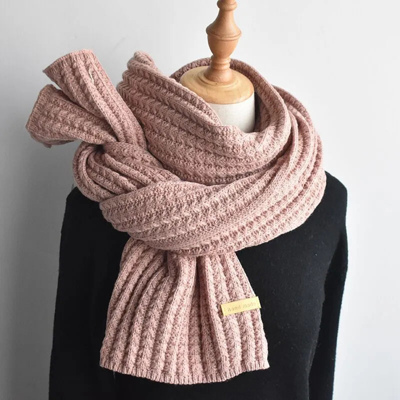 Unisex-Strickschal – Weicher Rippstrick