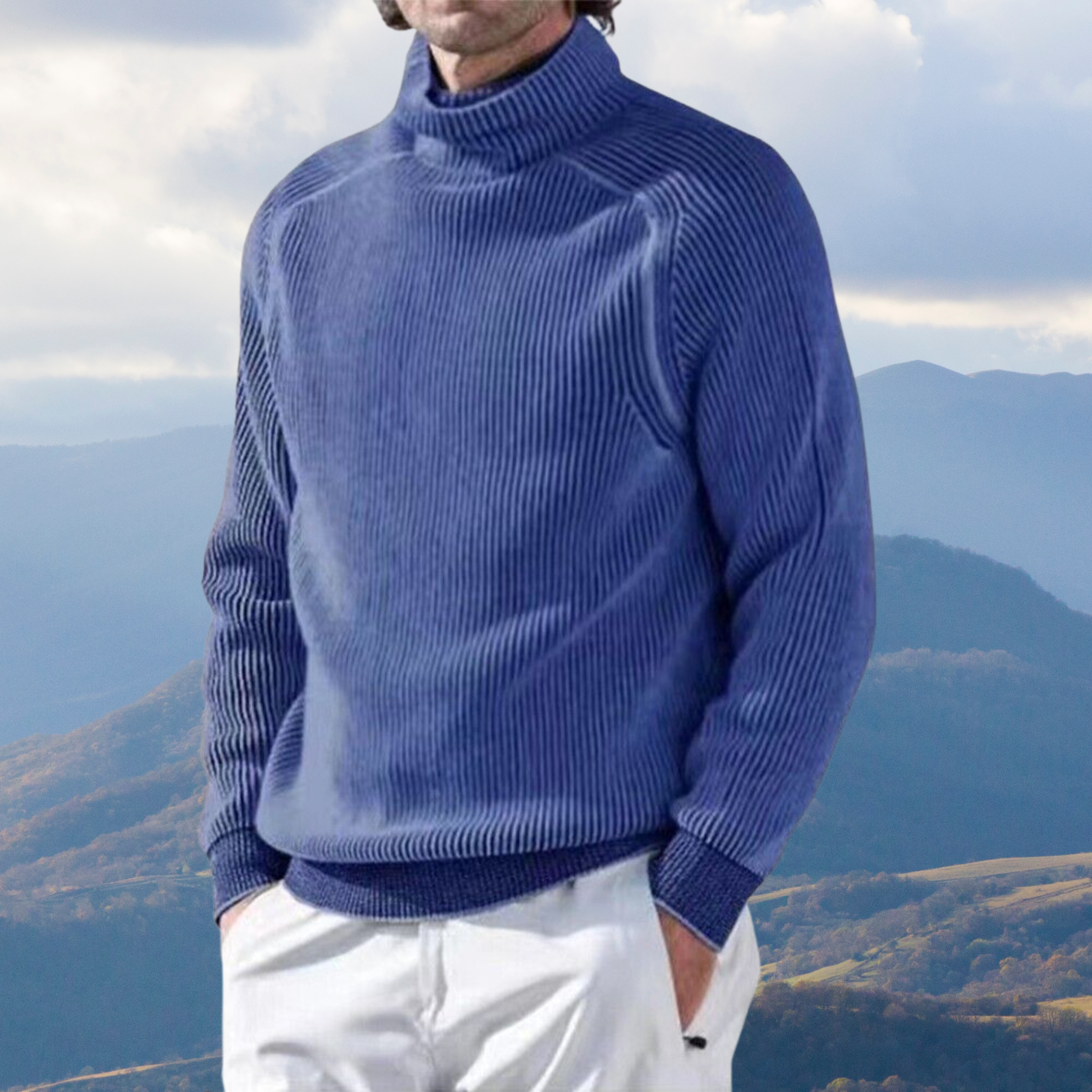 Herren Rollkragen Strickpullover - Gemütliche, Maßgeschneiderte Passform