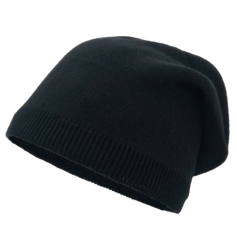 Women's Light Ribbed Knitted Beanie - Soft & Slouchy