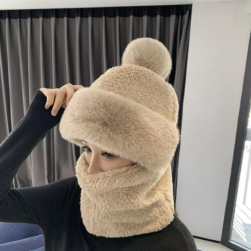 Women's Knit Winter Balaclava Hat - Face Mask & Scarf
