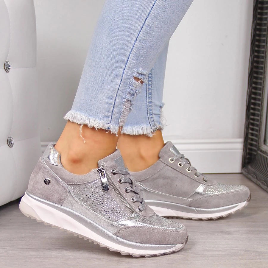 Stilvolle Orthopädische Atmungsaktive Sneakers mit Reißverschluss für Damen