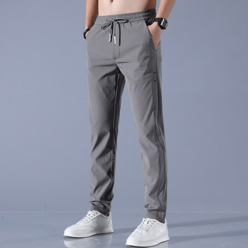 Men's Lightweight Stretch Jogging Pants - Tapered Fit with Drawstring