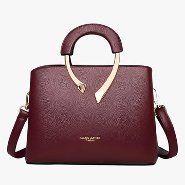 Damen Leder Tote Bag - Eleganter Gold-Akzent